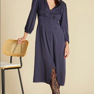 Amour Vert NWT Aurelie silk stretch Night Sky dark blue dress M